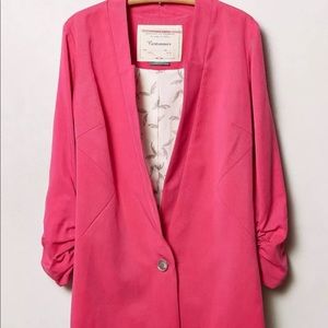 Cartonnier Notched Drapey Pink Blazer Anthro 10
